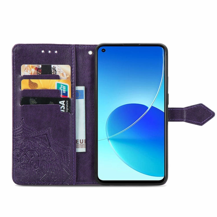 For OPPO Reno6 Z Mandala Embossing Pattern Horizontal Flip Leather Case with Holder & Card Slots & Wallet & Lanyard