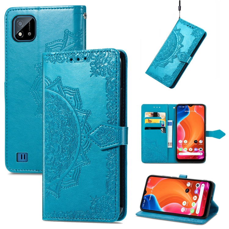 For OPPO Realme C20 Mandala Embossing Pattern Horizontal Flip Leather Case with Holder & Card Slots & Wallet & Lanyard