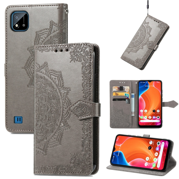 For OPPO Realme C20 Mandala Embossing Pattern Horizontal Flip Leather Case with Holder & Card Slots & Wallet & Lanyard