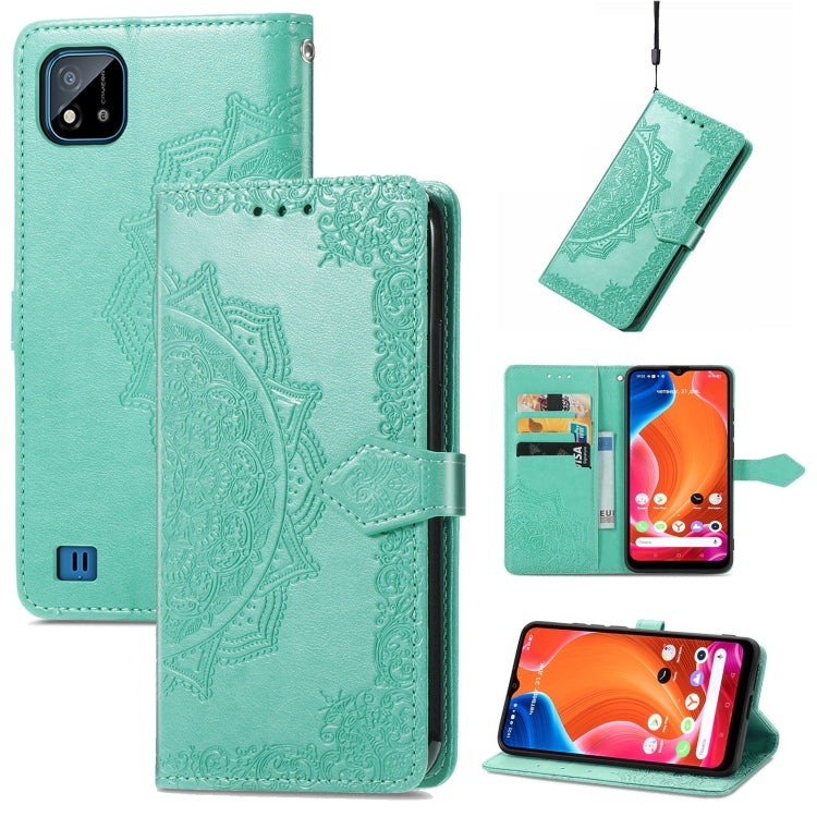 For OPPO Realme C20 Mandala Embossing Pattern Horizontal Flip Leather Case with Holder & Card Slots & Wallet & Lanyard