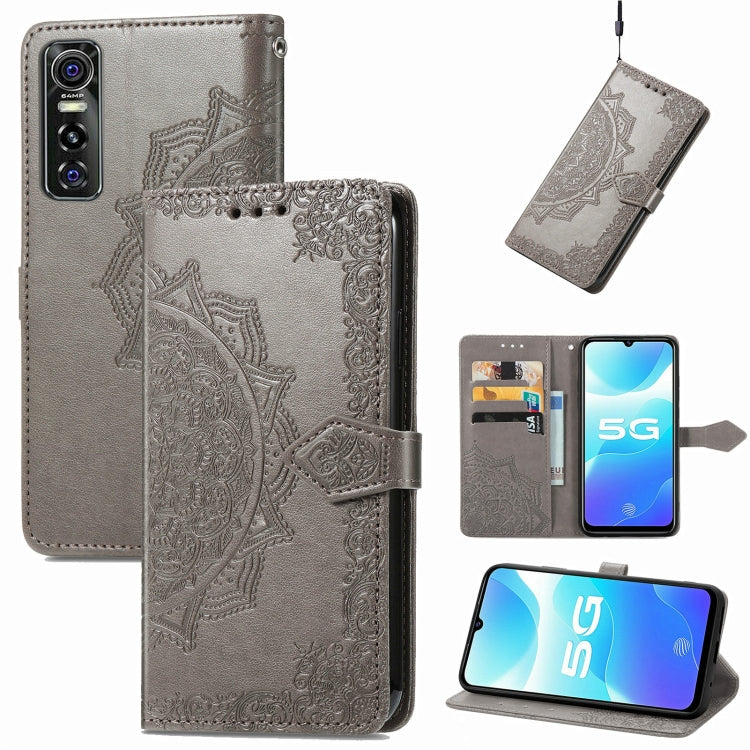 For vivo S7 E Mandala Embossing Pattern Horizontal Flip Leather Case with Holder & Card Slots & Wallet & Lanyard