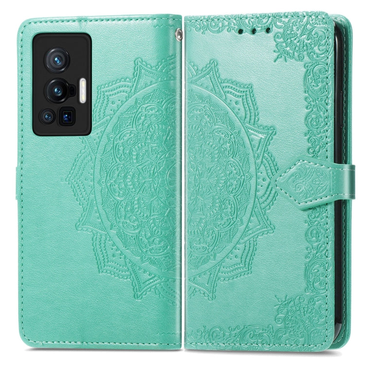 For vivo X70 Pro Mandala Embossing Pattern Horizontal Flip Leather Case with Holder & Card Slots & Wallet & Lanyard