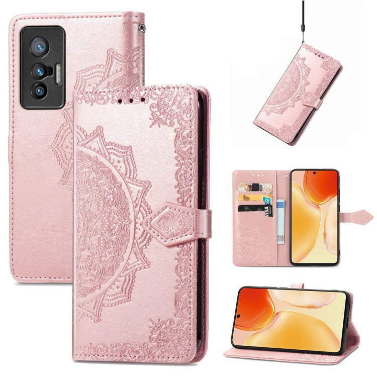 For vivo X70 Mandala Embossing Pattern Horizontal Flip Leather Case with Holder & Card Slots & Wallet & Lanyard
