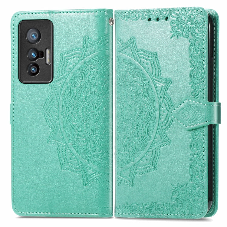 For vivo X70 Mandala Embossing Pattern Horizontal Flip Leather Case with Holder & Card Slots & Wallet & Lanyard