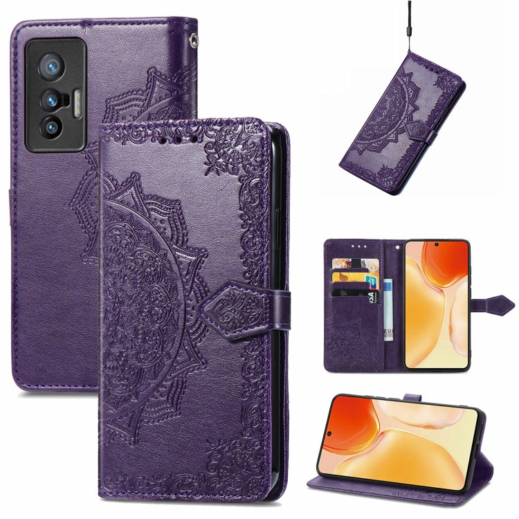 For vivo X70 Mandala Embossing Pattern Horizontal Flip Leather Case with Holder & Card Slots & Wallet & Lanyard