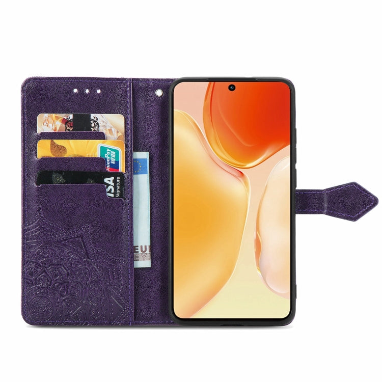For vivo X70 Mandala Embossing Pattern Horizontal Flip Leather Case with Holder & Card Slots & Wallet & Lanyard