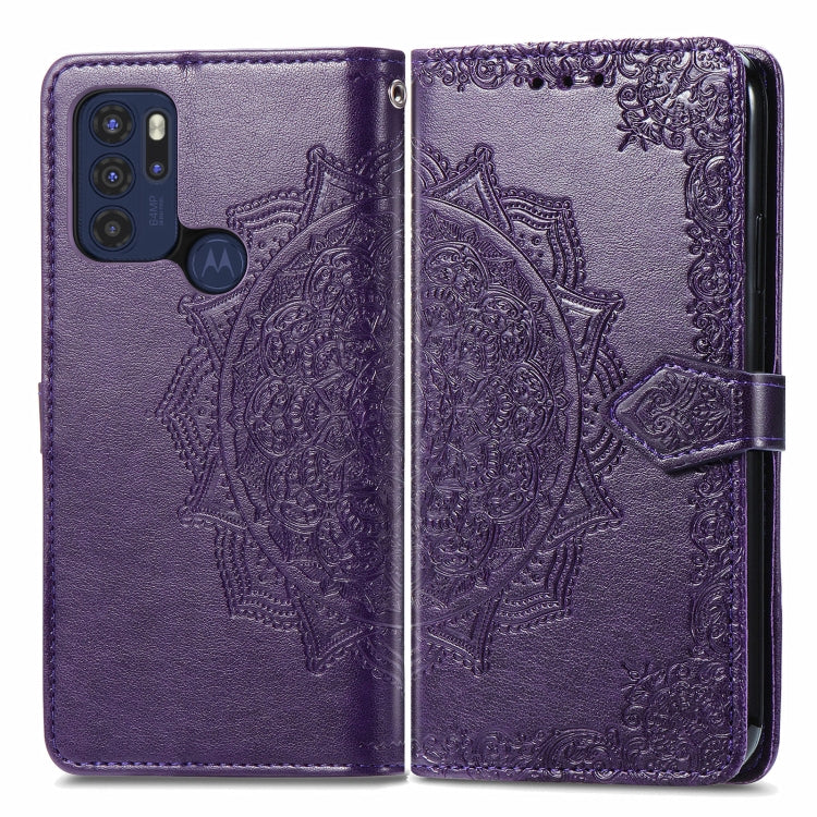 For Motorola Moto G60S Mandala Embossing Pattern Horizontal Flip Leather Case with Holder & Card Slots & Wallet & Lanyard