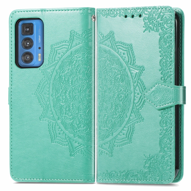 For Motorola Edge 20 Pro Mandala Embossing Pattern Horizontal Flip Leather Case with Holder & Card Slots & Wallet & Lanyard