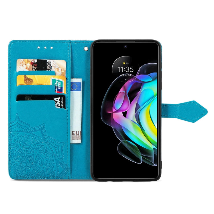 For Motorola Edge 20 Mandala Embossing Pattern Horizontal Flip Leather Case with Holder & Card Slots & Wallet & Lanyard