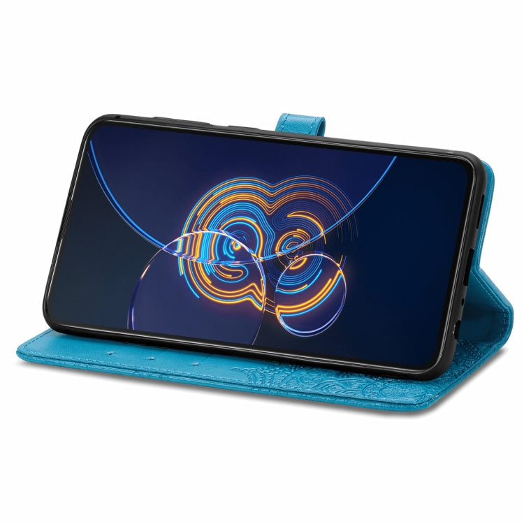 For  Asus Zenfone 8 Flip Mandala Embossing Pattern Horizontal Flip Leather Case with Holder & Card Slots & Wallet & Lanyard