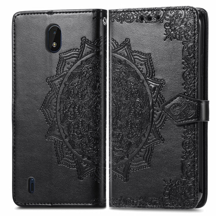 For Nokia C01 Plus Mandala Embossing Pattern Horizontal Flip Leather Case with Holder & Card Slots & Wallet & Lanyard