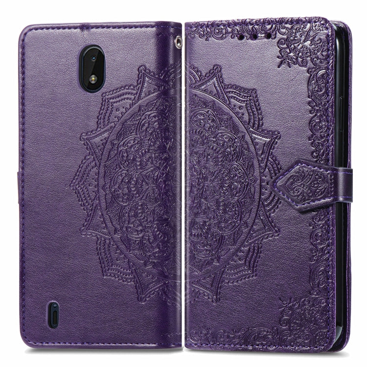 For Nokia C01 Plus Mandala Embossing Pattern Horizontal Flip Leather Case with Holder & Card Slots & Wallet & Lanyard