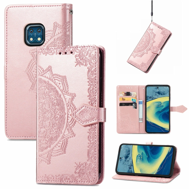 For Nokia XR 20 Mandala Embossing Pattern Horizontal Flip Leather Case with Holder & Card Slots & Wallet & Lanyard