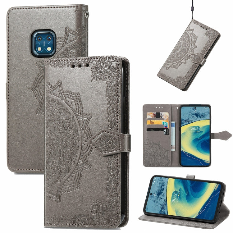 For Nokia XR 20 Mandala Embossing Pattern Horizontal Flip Leather Case with Holder & Card Slots & Wallet & Lanyard