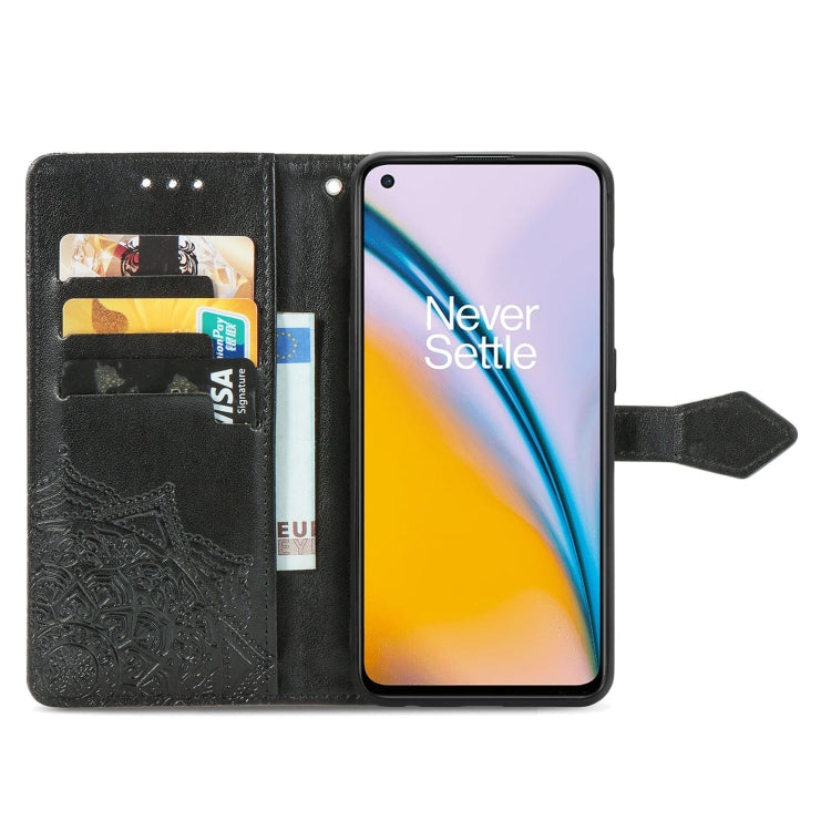 For OnePlus Nord 2 5G Mandala Embossing Pattern Horizontal Flip Leather Case with Holder & Card Slots & Wallet & Lanyard