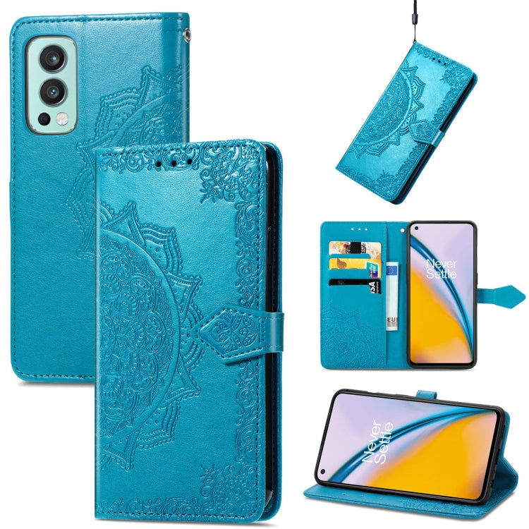 For OnePlus Nord 2 5G Mandala Embossing Pattern Horizontal Flip Leather Case with Holder & Card Slots & Wallet & Lanyard