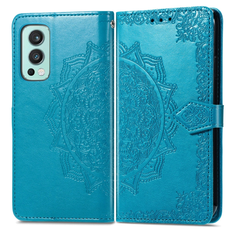 For OnePlus Nord 2 5G Mandala Embossing Pattern Horizontal Flip Leather Case with Holder & Card Slots & Wallet & Lanyard