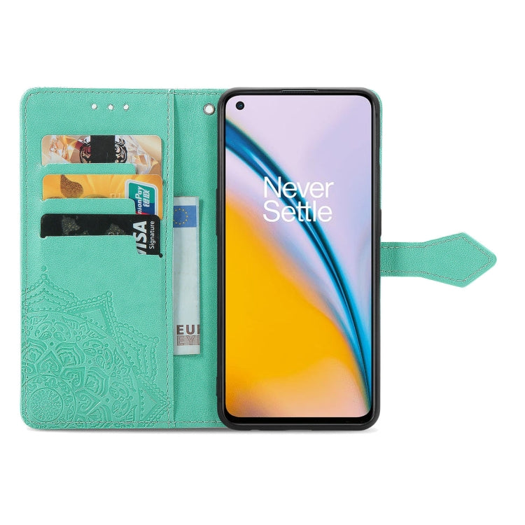 For OnePlus Nord 2 5G Mandala Embossing Pattern Horizontal Flip Leather Case with Holder & Card Slots & Wallet & Lanyard