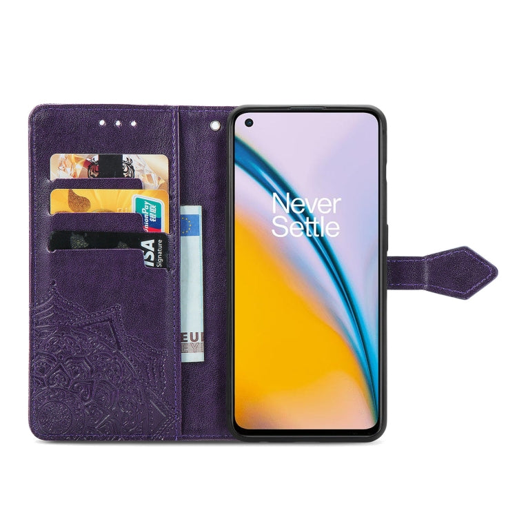 For OnePlus Nord 2 5G Mandala Embossing Pattern Horizontal Flip Leather Case with Holder & Card Slots & Wallet & Lanyard