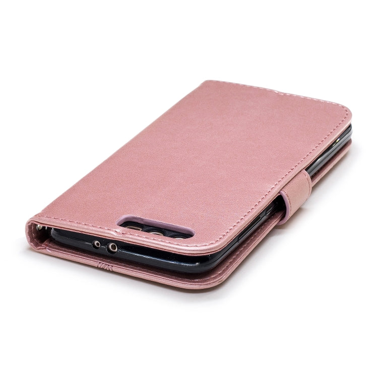 Diamond Encrusted Butterflies Love Flowers Pattern Horizontal Flip Leather Case for Huawei Honor 9 ,  with Holder & Card Slots & Wallet & Lanyard