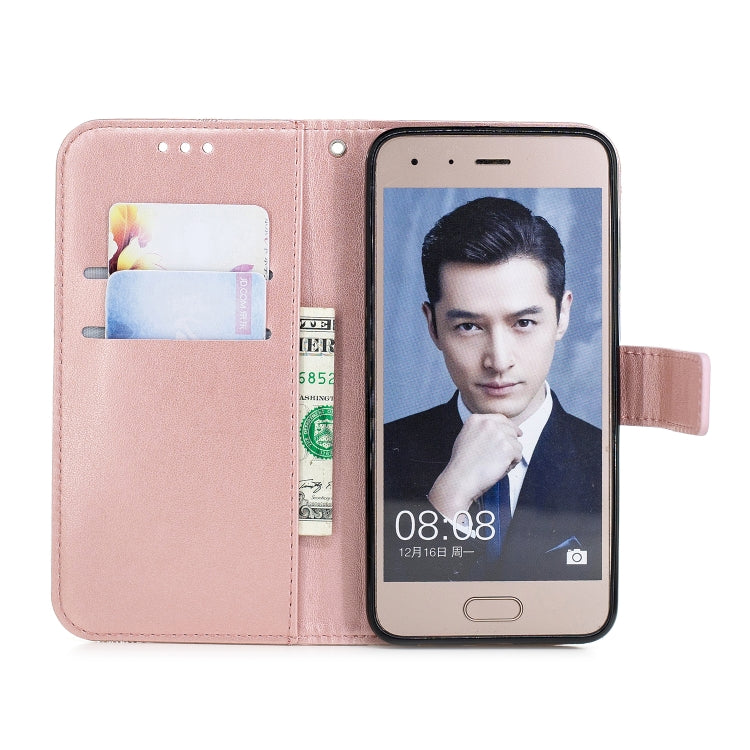 Diamond Encrusted Butterflies Love Flowers Pattern Horizontal Flip Leather Case for Huawei Honor 9 ,  with Holder & Card Slots & Wallet & Lanyard