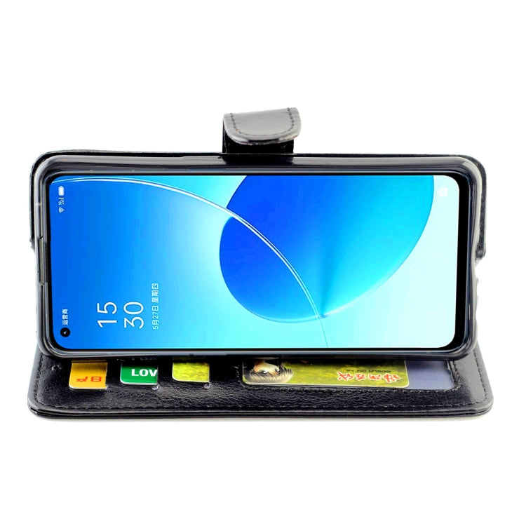 For OPPO Reno6 4G Crazy Horse Texture Leather Horizontal Flip Protective Case with Holder & Card Slots & Wallet & Photo Frame