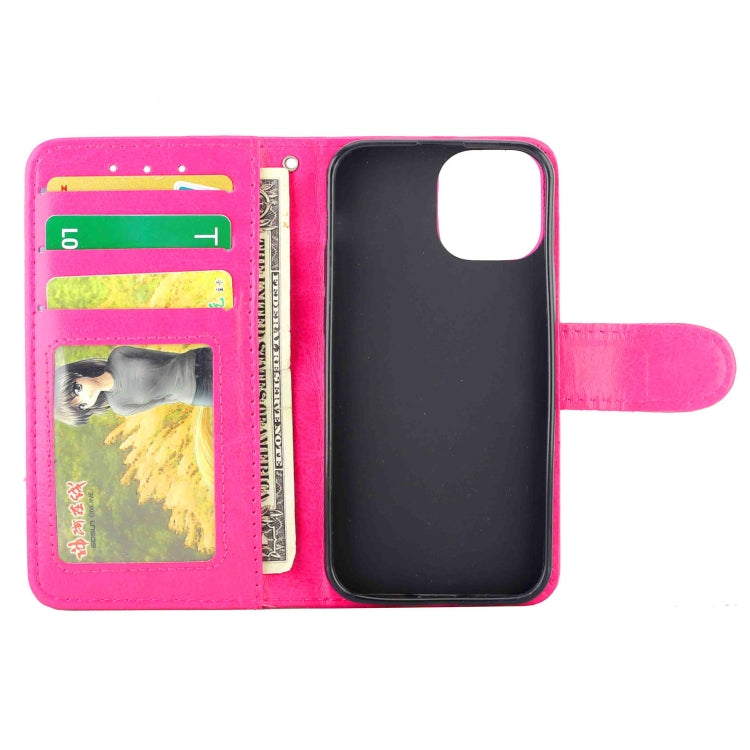 For iPhone 13 mini Crazy Horse Texture Leather Horizontal Flip Protective Case with Holder & Card Slots & Wallet & Photo Frame