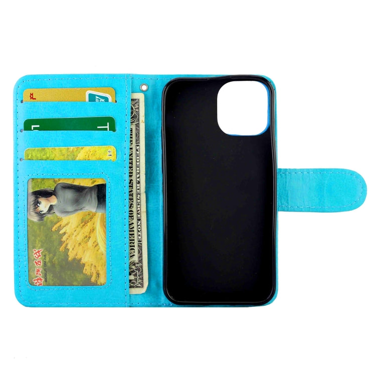 For iPhone 13 mini Crazy Horse Texture Leather Horizontal Flip Protective Case with Holder & Card Slots & Wallet & Photo Frame