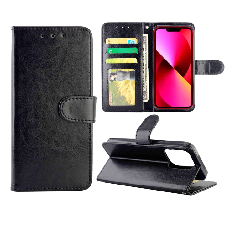For iPhone 13 Crazy Horse Texture Leather Horizontal Flip Protective Case with Holder & Card Slots & Wallet & Photo Frame