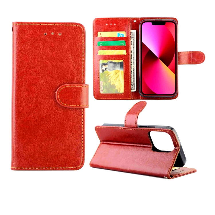 For iPhone 13 Crazy Horse Texture Leather Horizontal Flip Protective Case with Holder & Card Slots & Wallet & Photo Frame