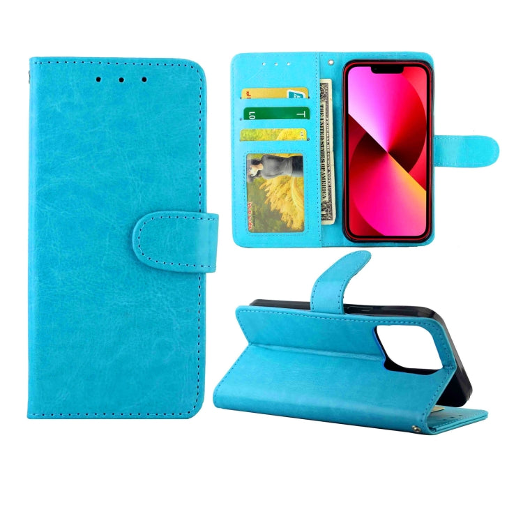 For iPhone 13 Crazy Horse Texture Leather Horizontal Flip Protective Case with Holder & Card Slots & Wallet & Photo Frame