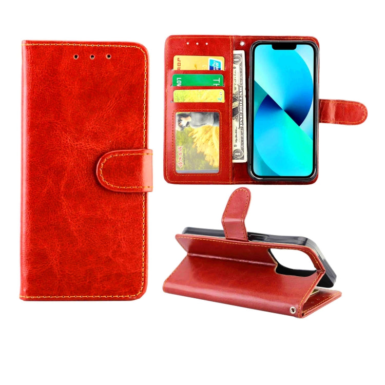 For iPhone 13 Pro Crazy Horse Texture Leather Horizontal Flip Protective Case with Holder & Card Slots & Wallet & Photo Frame