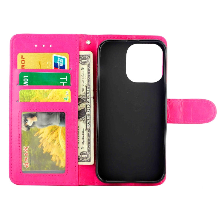 For iPhone 13 Pro Crazy Horse Texture Leather Horizontal Flip Protective Case with Holder & Card Slots & Wallet & Photo Frame