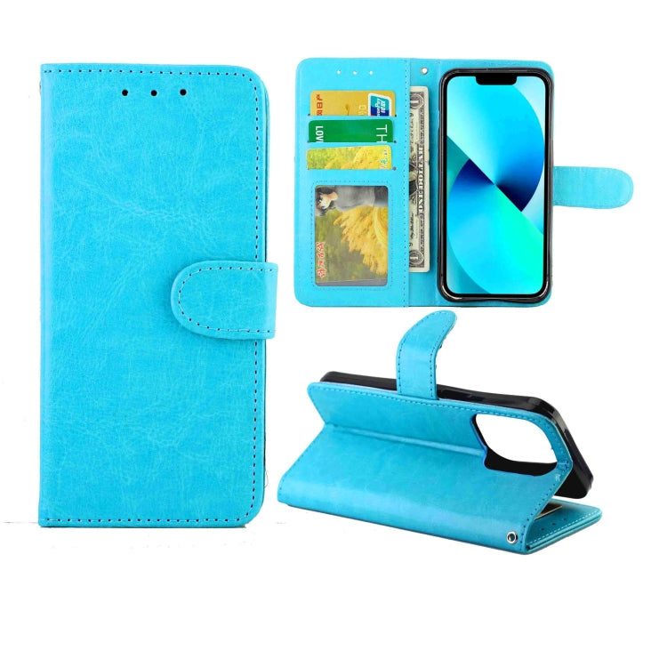 For iPhone 13 Pro Crazy Horse Texture Leather Horizontal Flip Protective Case with Holder & Card Slots & Wallet & Photo Frame