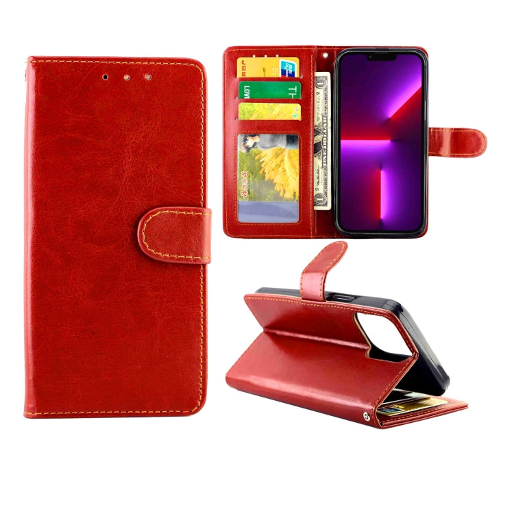 For iPhone 13 Pro Max Crazy Horse Texture Leather Horizontal Flip Protective Case with Holder & Card Slots & Wallet & Photo Frame