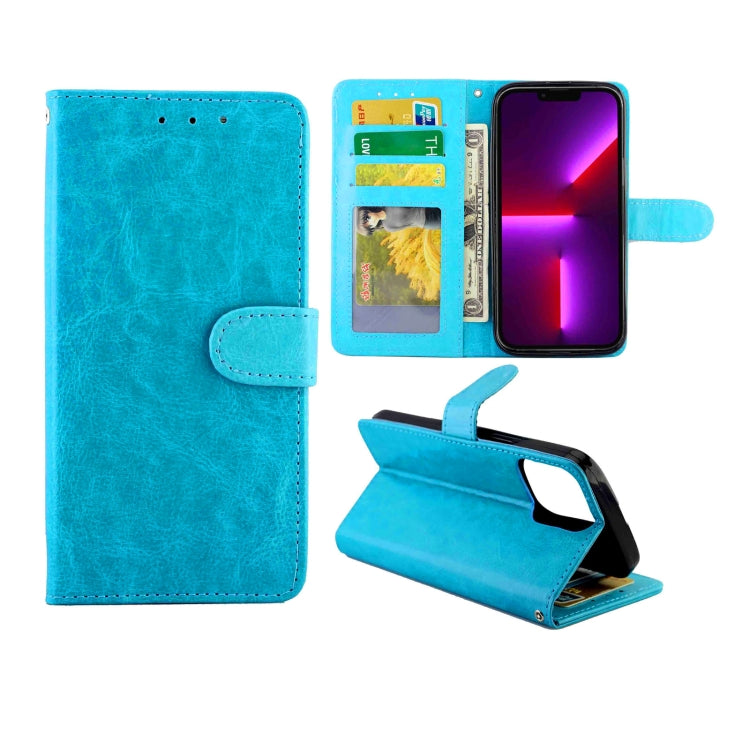 For iPhone 13 Pro Max Crazy Horse Texture Leather Horizontal Flip Protective Case with Holder & Card Slots & Wallet & Photo Frame
