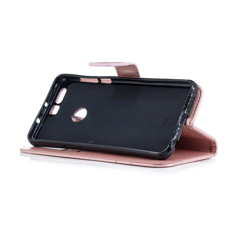 Diamond Encrusted Butterflies Love Flowers Pattern Horizontal Flip Leather Case for Huawei Honor 8  ,  withHolder & Card Slots & Wallet & Lanyard