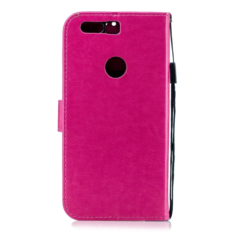 Diamond Encrusted Butterflies Love Flowers Pattern Horizontal Flip Leather Case for Huawei Honor 8  ,  withHolder & Card Slots & Wallet & Lanyard