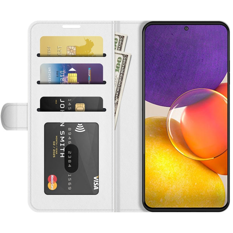 For Samsung Galaxy Quantum2 / A82 5G R64 Texture Single Horizontal Flip Protective Case with Holder & Card Slots & Wallet& Photo Frame