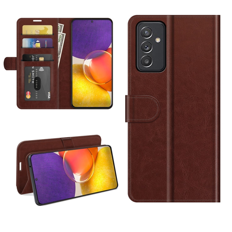 For Samsung Galaxy Quantum2 / A82 5G R64 Texture Single Horizontal Flip Protective Case with Holder & Card Slots & Wallet& Photo Frame