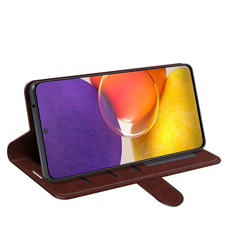 For Samsung Galaxy Quantum2 / A82 5G R64 Texture Single Horizontal Flip Protective Case with Holder & Card Slots & Wallet& Photo Frame