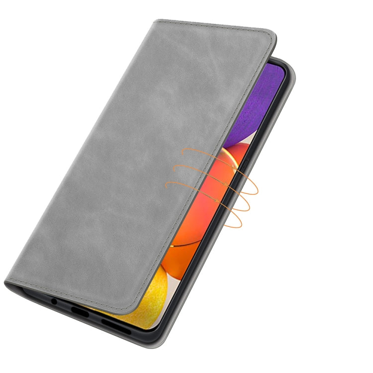 For Samsung Galaxy Quantum2 / A82 5G Retro-skin Business Magnetic Suction Leather Case with Holder & Card Slots & Wallet