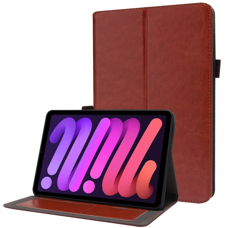 For iPad mini 6 Business Horizontal Flip PU Leather Tablet Case with Two-Folding Holder & Card Slots & Pen Slot