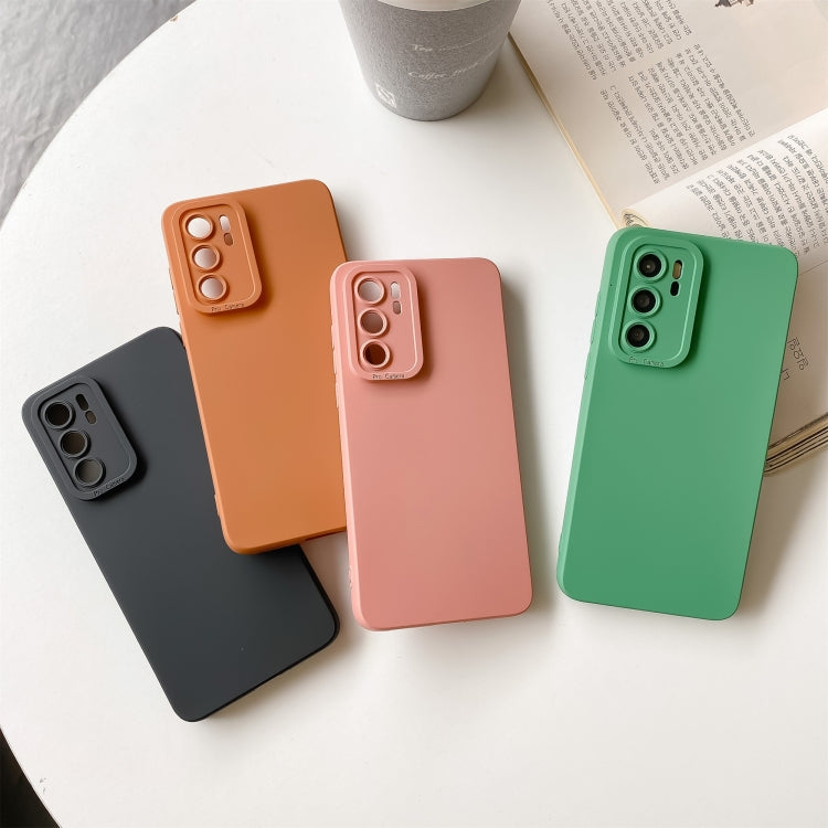 For Huawei P40 Straight Side Liquid Silicone Phone Case