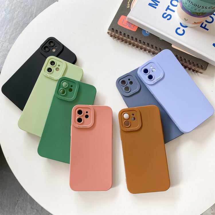 For iPhone 12 Pro Max Straight Side Liquid Silicone Phone Case