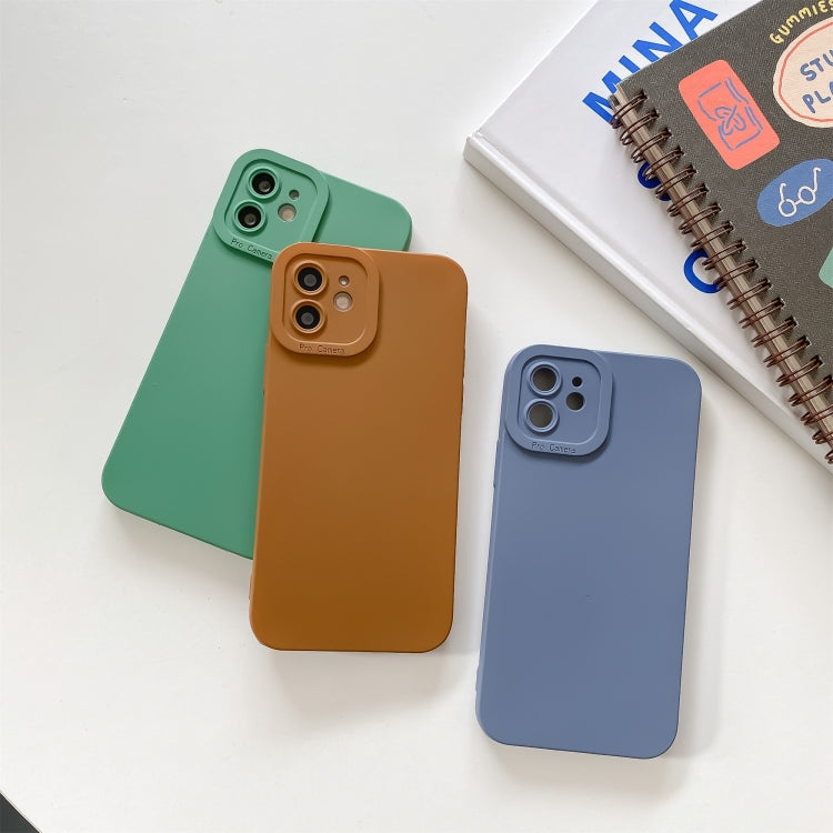 For iPhone 12 Pro Straight Side Liquid Silicone Phone Case