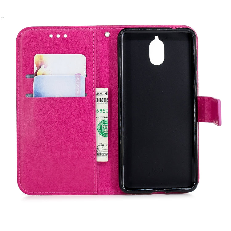 Diamond Encrusted Butterflies Love Flowers Pattern Horizontal Flip Leather Case for Nokia 3.1 ,  with Holder & Card Slots & Wallet & Lanyard