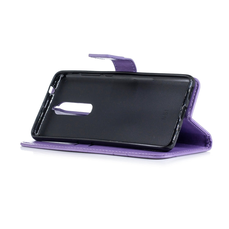 Diamond Encrusted Butterflies Love Flowers Pattern Horizontal Flip Leather Case for Nokia 5.1, with Holder & Card Slots & Wallet & Lanyard