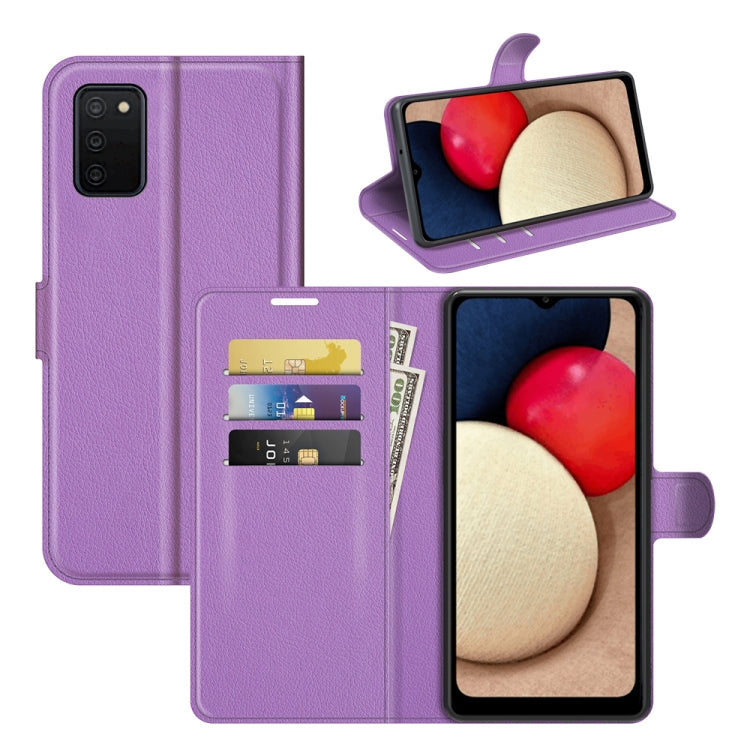 For Samsung Galaxy A03s 164mm Litchi Texture Horizontal Flip Protective Case with Holder & Card Slots & Wallet