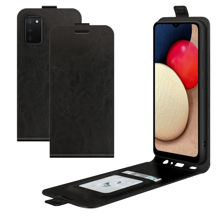 For Samsung Galaxy A03s 164mm R64 Texture Single Vertical Flip Leather Protective Case with Card Slots & Photo Frame
